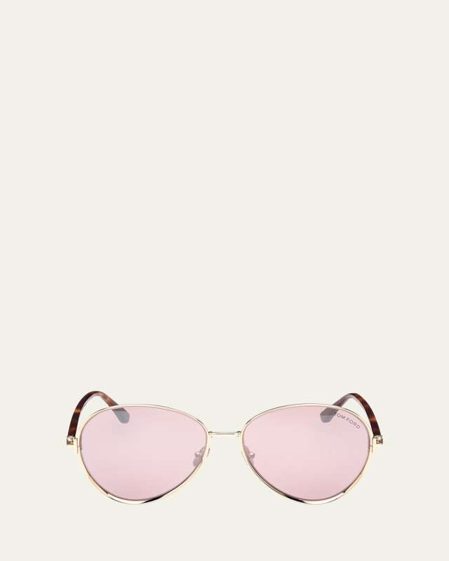 Rio T-Logo Round Metal Sunglasses